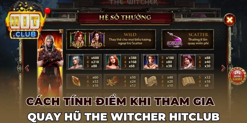Cách tính điểm khi tham gia quay hũ The witcher Hitclub