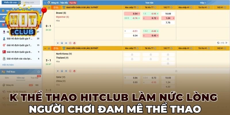K thể thao Hitclub làm nức lòng người chơi đam mê thể thao