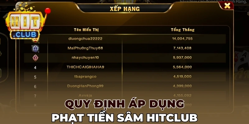 Quy định áp dụng phạt tiền Sâm Hitclub