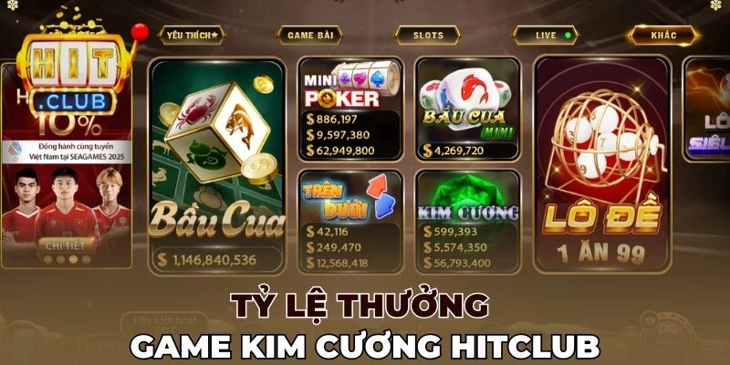 Tỷ lệ thưởng game Kim cương Hitclub